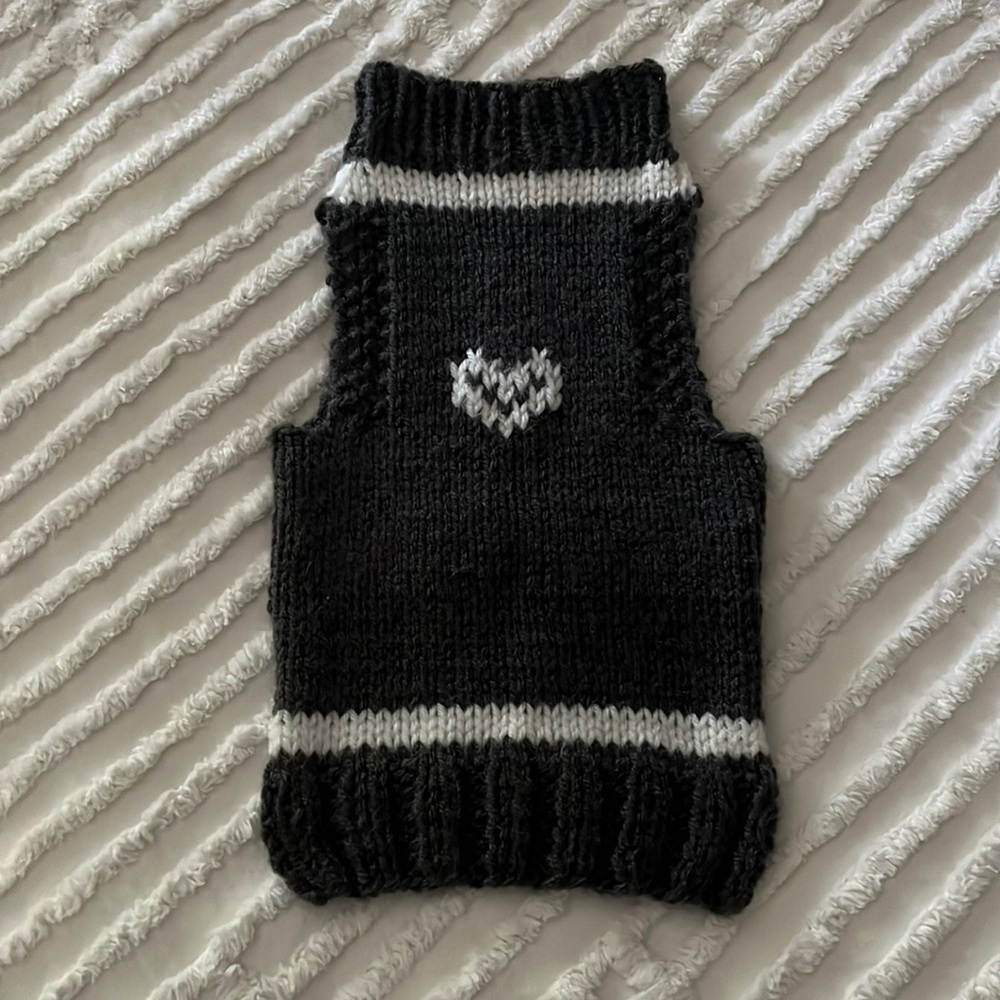 Handmade Gray Dog Sweater
